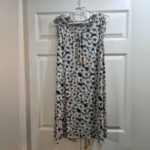 Slj Floral Sleeveless Dress - Black and White